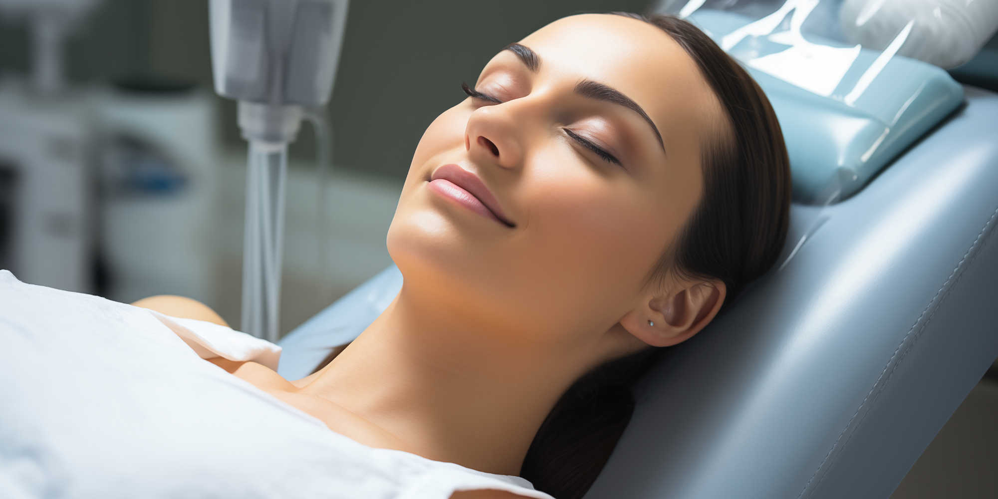 relaxed woman in a dental chair