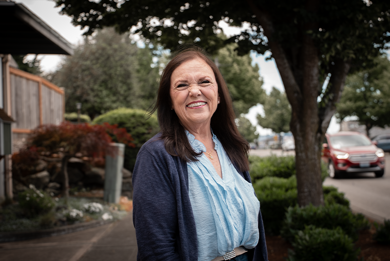 Barbara sharing her dental implant experience